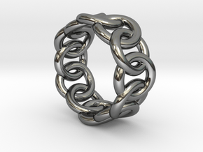 Chain Ring 22 – Italian Size 22 in Fine Detail Polished Silver