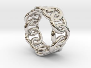 Chain Ring 22 – Italian Size 22 in Rhodium Plated Brass