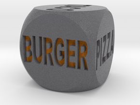 Fast Food Decision Die-Black with orange letters in Full Color Sandstone