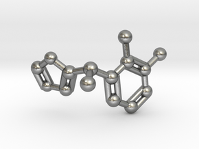 Dexmedetomidine Molecule Keychain Pendant in Natural Silver