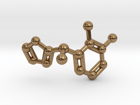 Dexmedetomidine Molecule Keychain Pendant in Natural Brass