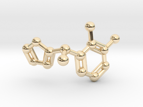 Dexmedetomidine Molecule Keychain Pendant in 14K Yellow Gold