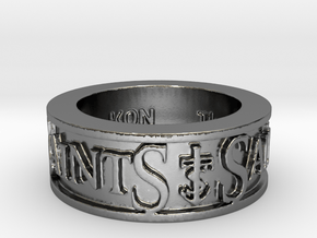Saints Member Ring Size 9 in Polished Silver