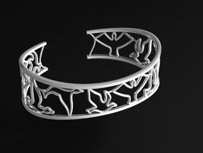 Birds Silhouette Bracelet (large) in Natural Silver