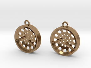 Low Tenor "Void" steelpan earrings in Natural Brass