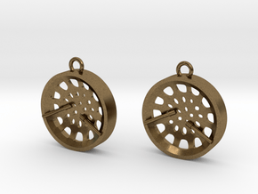 Low Tenor "Void" steelpan earrings in Natural Bronze