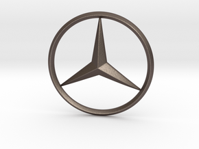 Mercedes logo For Printing in Polished Bronzed Silver Steel