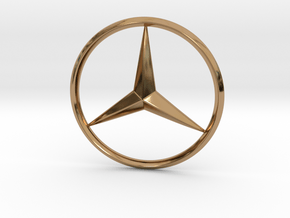 Mercedes logo For Printing in Polished Brass