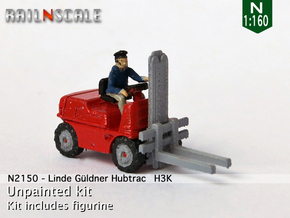 Linde Güldner Hubtrac H3K mit Fahrer (N 1:160) in Tan Fine Detail Plastic