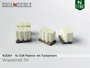 4x EUR-Palette mit Farbeimern (N 1:160) in Tan Fine Detail Plastic