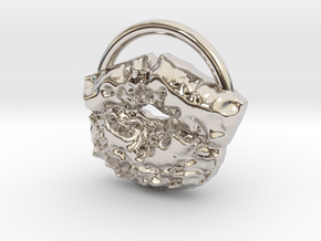 messy kiss in Rhodium Plated Brass