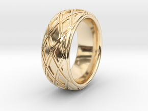 X CROSS RING SIZE 10.5 in 14k Gold Plated Brass