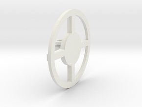 Round Base 3 Prong 01 in White Natural Versatile Plastic