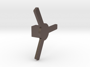Cross Box Key in Polished Bronzed Silver Steel