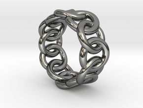 Chain Ring 24 – Italian Size 24 in Fine Detail Polished Silver