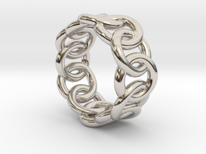 Chain Ring 24 – Italian Size 24 in Rhodium Plated Brass