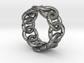 Chain Ring 25 – Italian Size 25 in Fine Detail Polished Silver