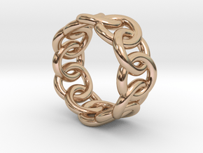 Chain Ring 25 – Italian Size 25 in 14k Rose Gold Plated Brass