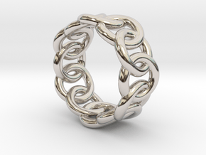 Chain Ring 25 – Italian Size 25 in Rhodium Plated Brass