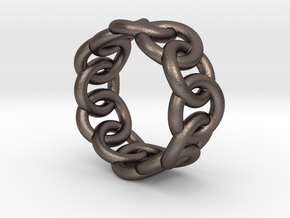 Chain Ring 26 – Italian Size 26 in Polished Bronzed Silver Steel