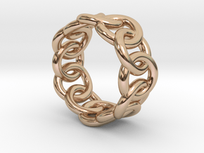 Chain Ring 26 – Italian Size 26 in 14k Rose Gold Plated Brass
