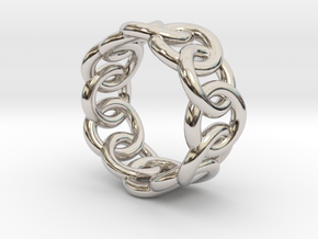 Chain Ring 26 – Italian Size 26 in Rhodium Plated Brass