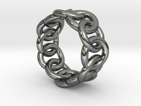 Chain Ring 27 – Italian Size 27 in Fine Detail Polished Silver