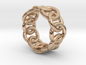 Chain Ring 27 – Italian Size 27 in 14k Rose Gold Plated Brass
