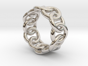 Chain Ring 27 – Italian Size 27 in Rhodium Plated Brass