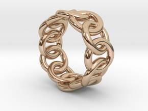 Chain Ring 28 – Italian Size 28 in 14k Rose Gold Plated Brass