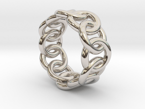 Chain Ring 29 – Italian Size 29 in Rhodium Plated Brass