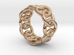 Chain Ring 30 – Italian Size 30 in 14k Rose Gold Plated Brass