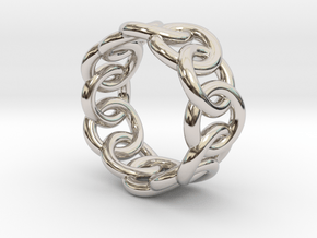 Chain Ring 30 – Italian Size 30 in Rhodium Plated Brass