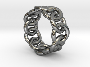 Chain Ring 33 – Italian Size 33 in Fine Detail Polished Silver