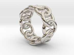 Chain Ring 33 – Italian Size 33 in Rhodium Plated Brass