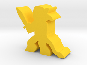 Game Piece, Griffin Faun With Sword in Yellow Processed Versatile Plastic