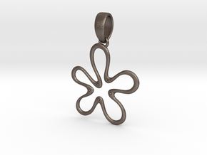 Flana Pendant in Polished Bronzed Silver Steel