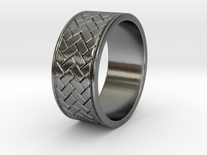 weave ring V1 Size 9.5 in Polished Silver
