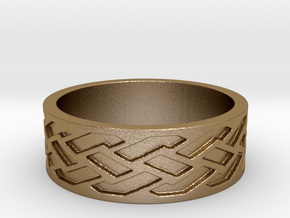Weave v3 Ring Size 10.25 in Polished Gold Steel