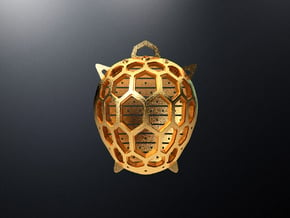 Turtle pendant in Natural Brass