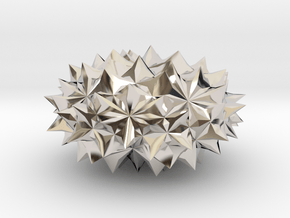 Conway Polyhedron {lmbA4} in Rhodium Plated Brass