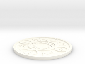 Magic Spell Circle Coaster in White Processed Versatile Plastic