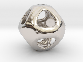 Conway Polyhedron {lseehO} in Rhodium Plated Brass