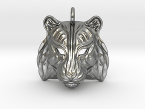 Tiger Pendant in Natural Silver