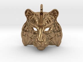 Tiger Pendant in Natural Brass