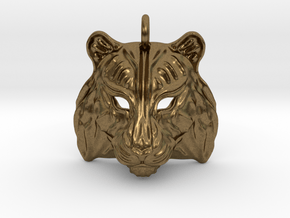 Tiger Pendant in Natural Bronze