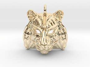 Tiger Pendant in 14k Gold Plated Brass