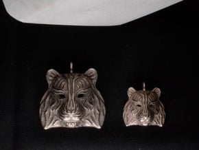Tiger Pendant in Polished Bronzed Silver Steel