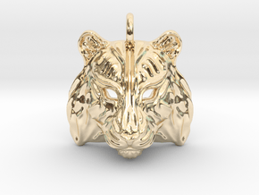 Tiger Small Pendant in 14K Yellow Gold