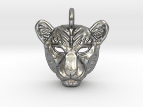 Leopard Small Pendan in Natural Silver